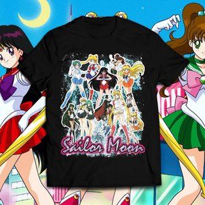 Vintage Style 90s Black Sailor Moon Tee